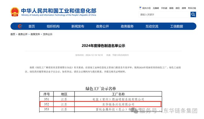 九游娱乐：喜讯东华链条兴化公司获评国家级绿色工厂(图3)