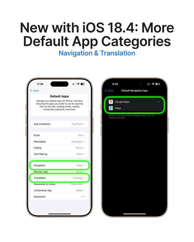 iOS184放宽iPhone默认应用设置：翻译、导航可自定义