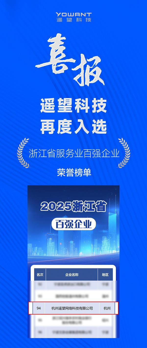 九游娱乐NineGame：从服务IP到服务品牌遥望科技登榜“2025浙江省业百强企业”(图1)